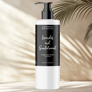 Rótulo da garrafa cosmética à prova de água preta