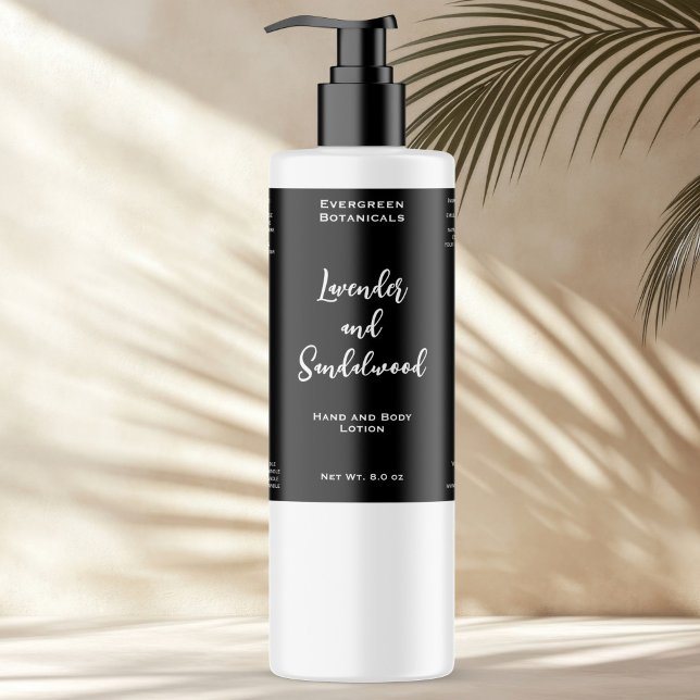 Rótulo da garrafa cosmética à prova de água preta (Criador carregado)