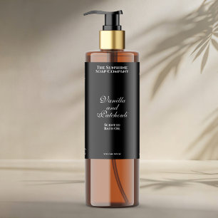 Rótulo da garrafa cosmética à prova de água preta