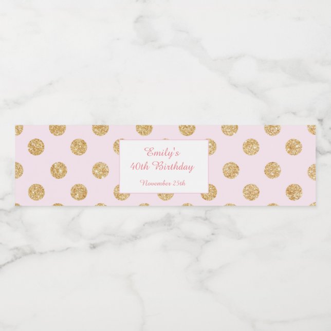 Rótulo da Garrafa-de-Água - Ave-se Lente-Rosa (Rótulo Único)