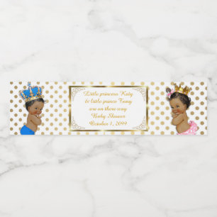 Rótulo da garrafa de água, chá de fraldas gêmeo, o