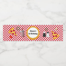 Rótulo da garrafa de água da Pizza Party