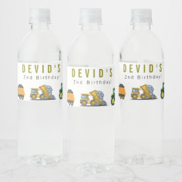 Rótulo da Garrafa de Água de Aniversário de Constr