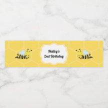 Rótulo da Garrafa de Água de Festa de Abelhas