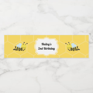 Rótulo da Garrafa de Água de Festa de Abelhas