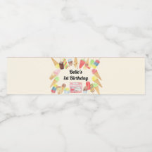 Rótulo da garrafa de água de sorvete