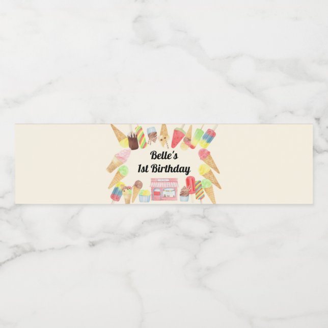 Rótulo da garrafa de água de sorvete (Rótulo Único)