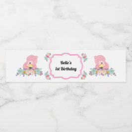 Rótulo da Garrafa de Água do Baby Flamingo Party