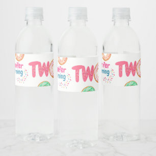 Rótulo da garrafa de água do segundo aniversário d