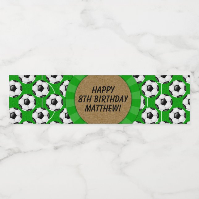 Rótulo da Garrafa de Água do Soccer Party (Rótulo Único)