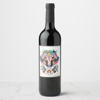 Rótulo da garrafa de vinho Dachshund