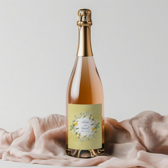 Rótulo da garrafa de vinho de Casamento de Limão d (Dress up your wine bottles with custom labels that wow guests at your wedding.)