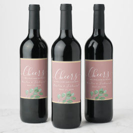 Rótulo da garrafa de vinho de Casamento Eucalyptus