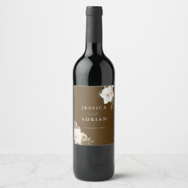 Rótulo da garrafa de vinho de Casamento Floral Ele