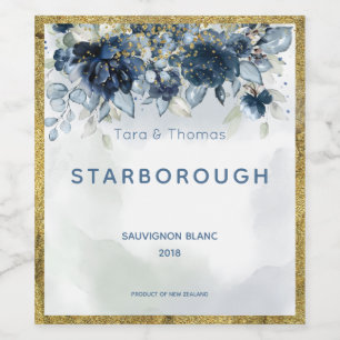 Rótulo da garrafa de vinho de Rosa em cascata