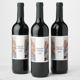 Rótulo da garrafa de vinho dos avós personalizados