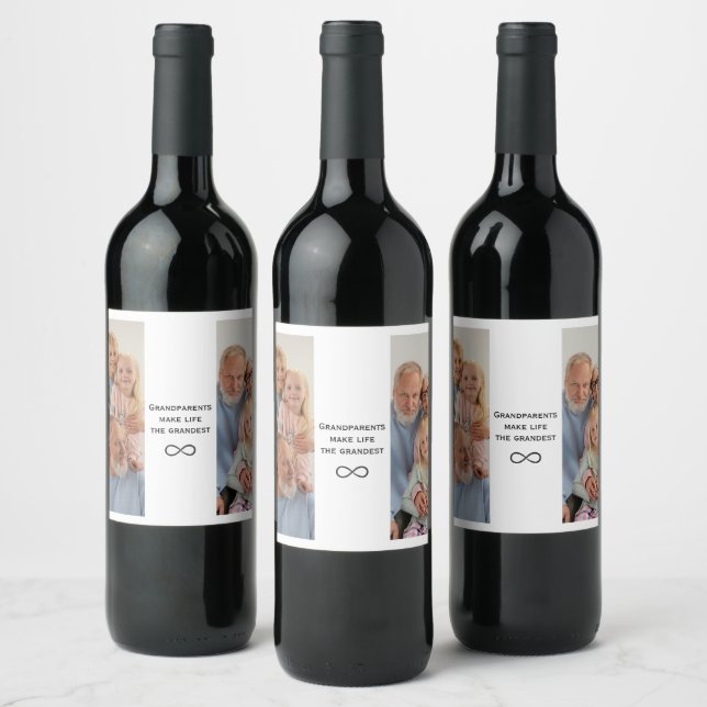 Rótulo da garrafa de vinho dos avós personalizados (Garrafas)