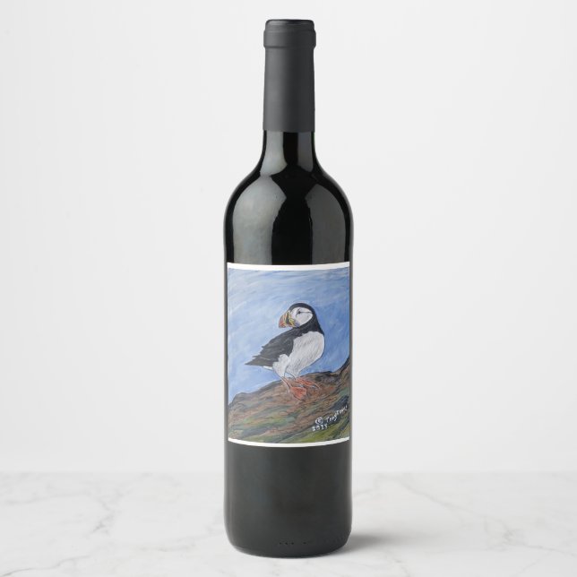 rótulo da garrafa de vinho NL Puffin (Frente)