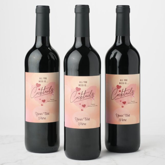 Rótulo da garrafa de vinho personalizada para o di (Garrafas)
