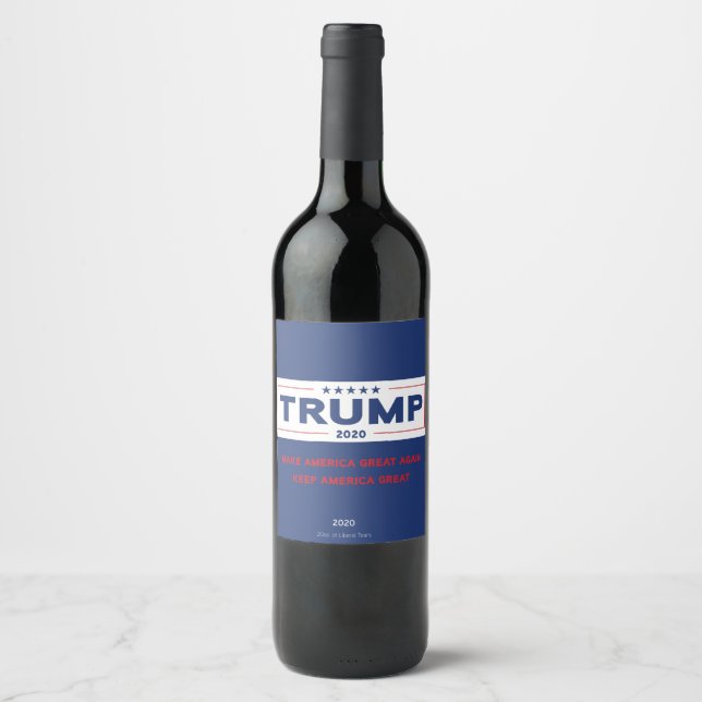 Rótulo da garrafa de vinho Trump 2020 - Dádiva da  (Frente)