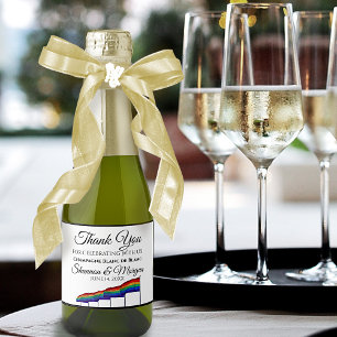 Rótulo da Mini Champagne de Casamento orgulho gay
