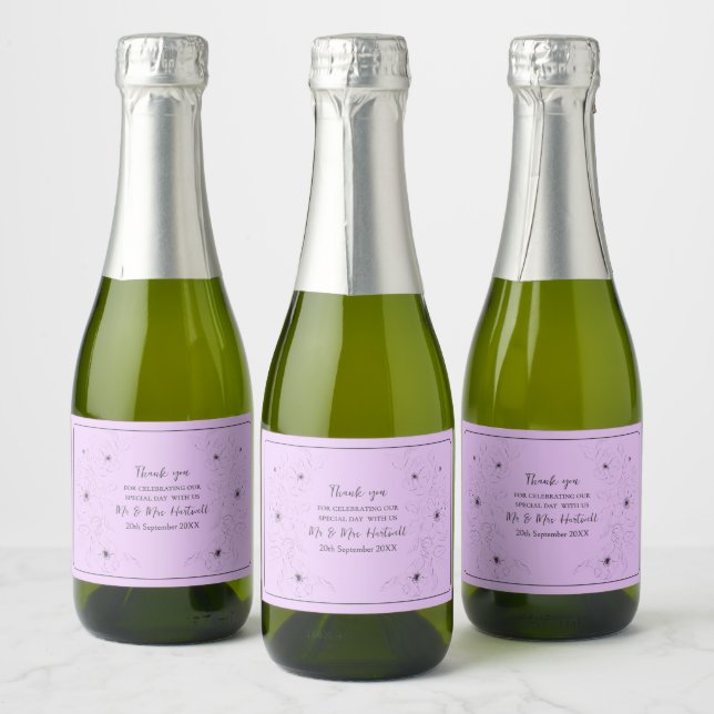 Rótulo da Mini Garrafa de Vinho Lilac Leve~ (Garrafas)