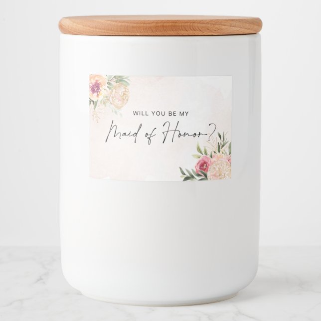 Rótulo da Vela de Peony e de Madrinha de casamento (Frente)