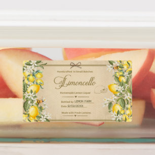 Rótulo de Adesivo para Garrafa de Limoncello Cotta