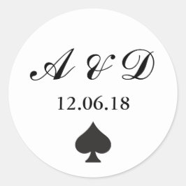 Rótulo de Adesivos Ace de Casino Branco com Placa