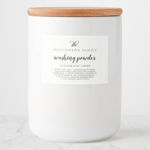 Rótulo de armazenamento de produtos preto e branco