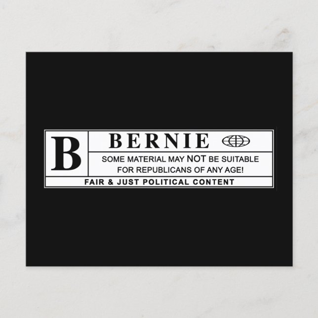 Rótulo de Aviso Bernie Sanders (Frente)
