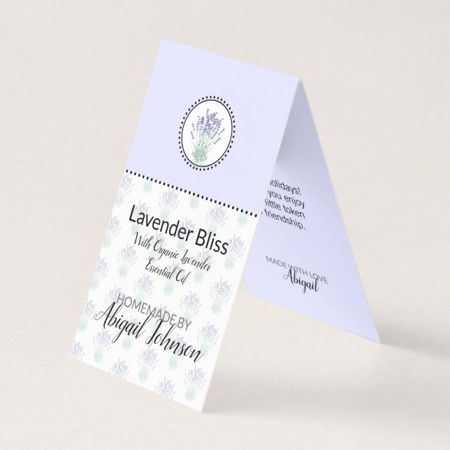 Rótulo de Banho e Corpo Caseiro de Lavanda | Etiqu (Frente)
