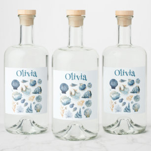 Rótulo de Bebida Alcoólica Conchas do Mar Azul   N