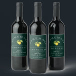 Rótulo de Bebida Verde Moderno Limoncello<br><div class="desc">Léon e folhas de cor aquosa bonito,  etiqueta de bebida de limoncelo. Projetado para corresponder à nossa Coleção de Pomares de Citros. A cor de fundo,  mostrada em verde esmeralda,  pode ser personalizada.</div>