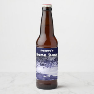 Rótulo de Cerveja Azul e Branca de Inverno Frio