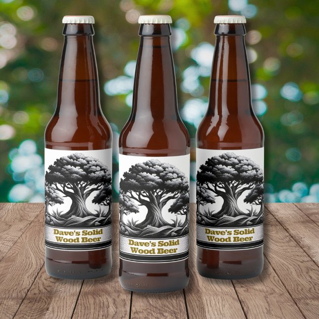 Rótulo de Cerveja de Madeira Sólida do Dave (Criador carregado)