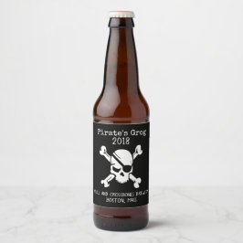 Rótulo de Cerveja Personalizada do Caveira Pirata