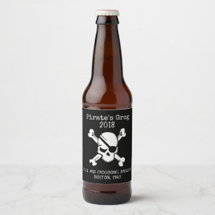 Rótulo de Cerveja Personalizada do Caveira Pirata