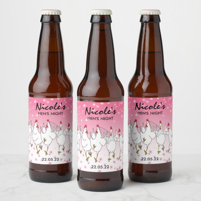 Rótulo de Cerveja Personalizado Rosa Brilho para N (Garrafas)