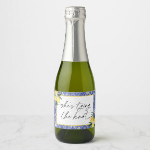 Rótulo de Champanhe para Chá de Noiva com Azulejo 