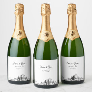Rótulo de champanhe personalizado para casamento e