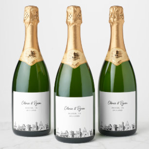 Rótulo de Champanhe Personalizado para Casamento e