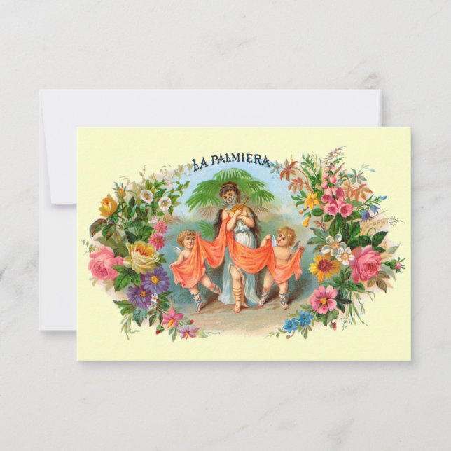 Rótulo de charuto vintage La Palmiera, Mulher com  (Frente)