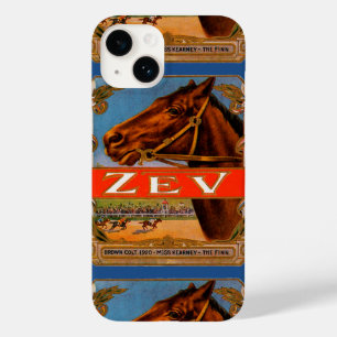 Rótulo de charuto vintage, potro marrom Zev Race H