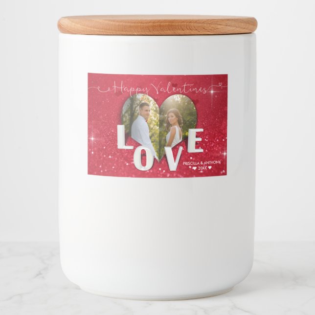 Rótulo de Comida de dia de os namorados com Foto C (Frente)