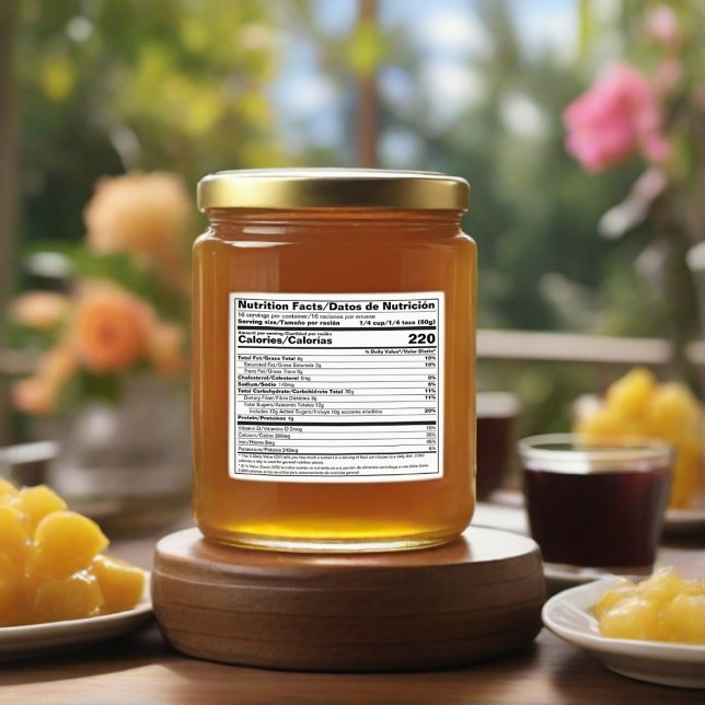 Rótulo de Comida de FDA Compatível com FDA (English-Espanol Nutrition Facts Label)