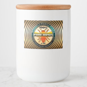 Rótulo de Comida Dourada da Abelha de Mel