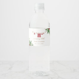 Rótulo de Comida e Chá de fraldas Vermelho Festivo