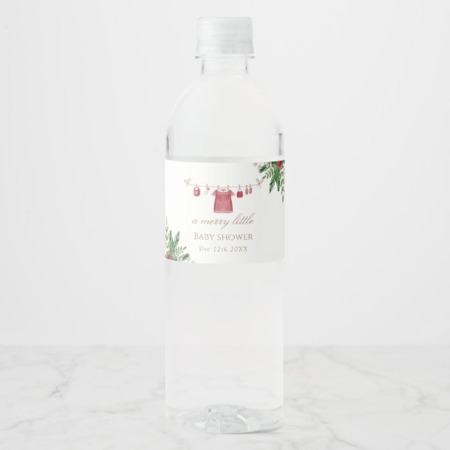 Rótulo de Comida e Chá de fraldas Vermelho Festivo (Frente)