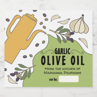 Rótulo de conservas de azeite de oliveira aromatiz